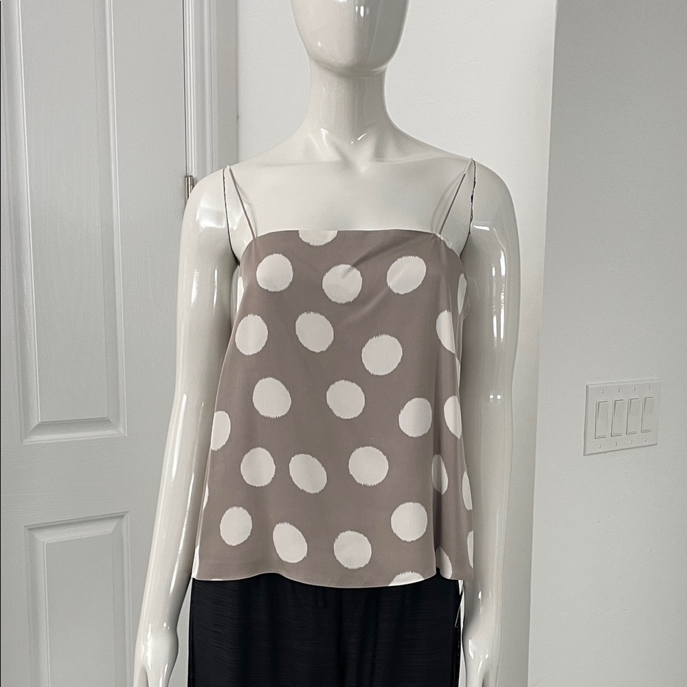 NEW!!!  Theory 100% silk Polka Dot Spaghetti Strap Top